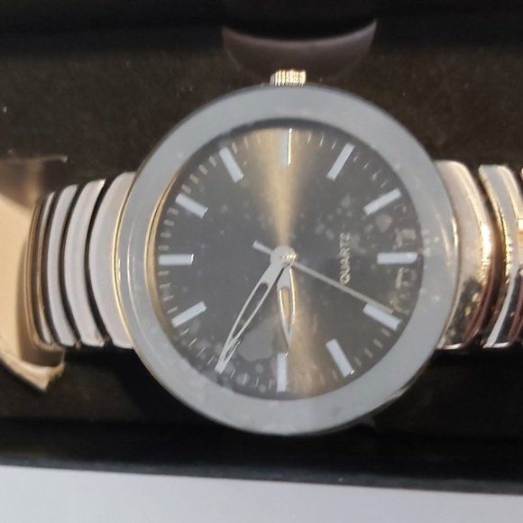 AVON | Jet Plain Stainless Steel Cuff Watch - Picture 2 of 6